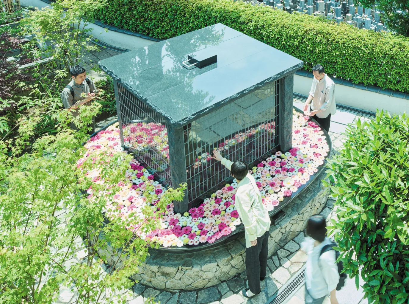 早稲田霊園 想咲手水 花手水のお墓の外観画像