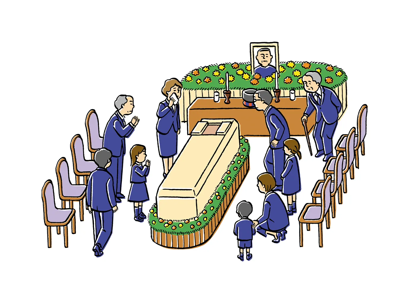 はじめてのお葬式のイメージイラスト